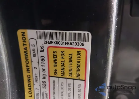 2015 Ford Flex Sel from USA, damaged, VIN 2FMHK6C81FBA20309